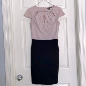 Suzy Shier two toned dress with beaded collar